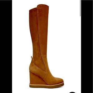 Veronica Beard Andora Leather Wedge Boots! NIB!